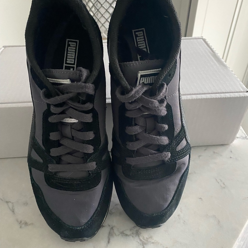 Puma Retro Vintage Rider Lace Up Shoes Black Womens 8.5